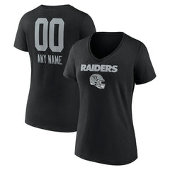 Las Vegas Raiders Women's Personalized Name & Number Team Wordmark V-Neck T-Shirt | NFL Hot