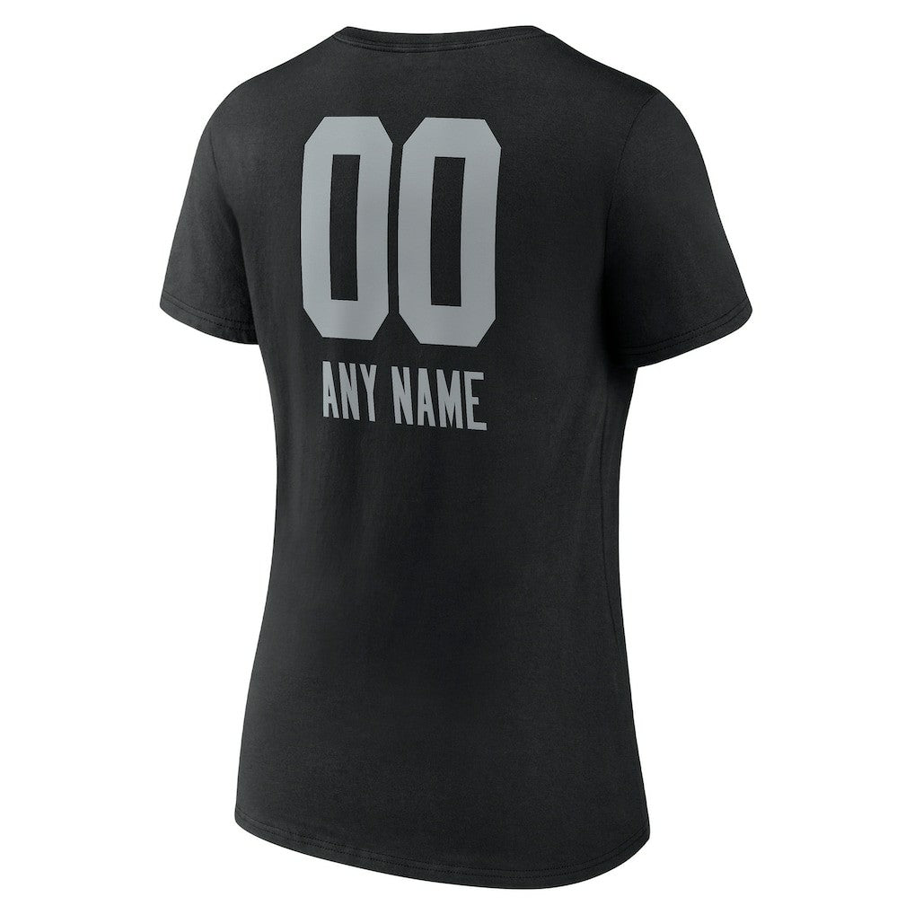 Las Vegas Raiders Women's Personalized Name & Number Team Wordmark V-Neck T-Shirt | NFL Hot