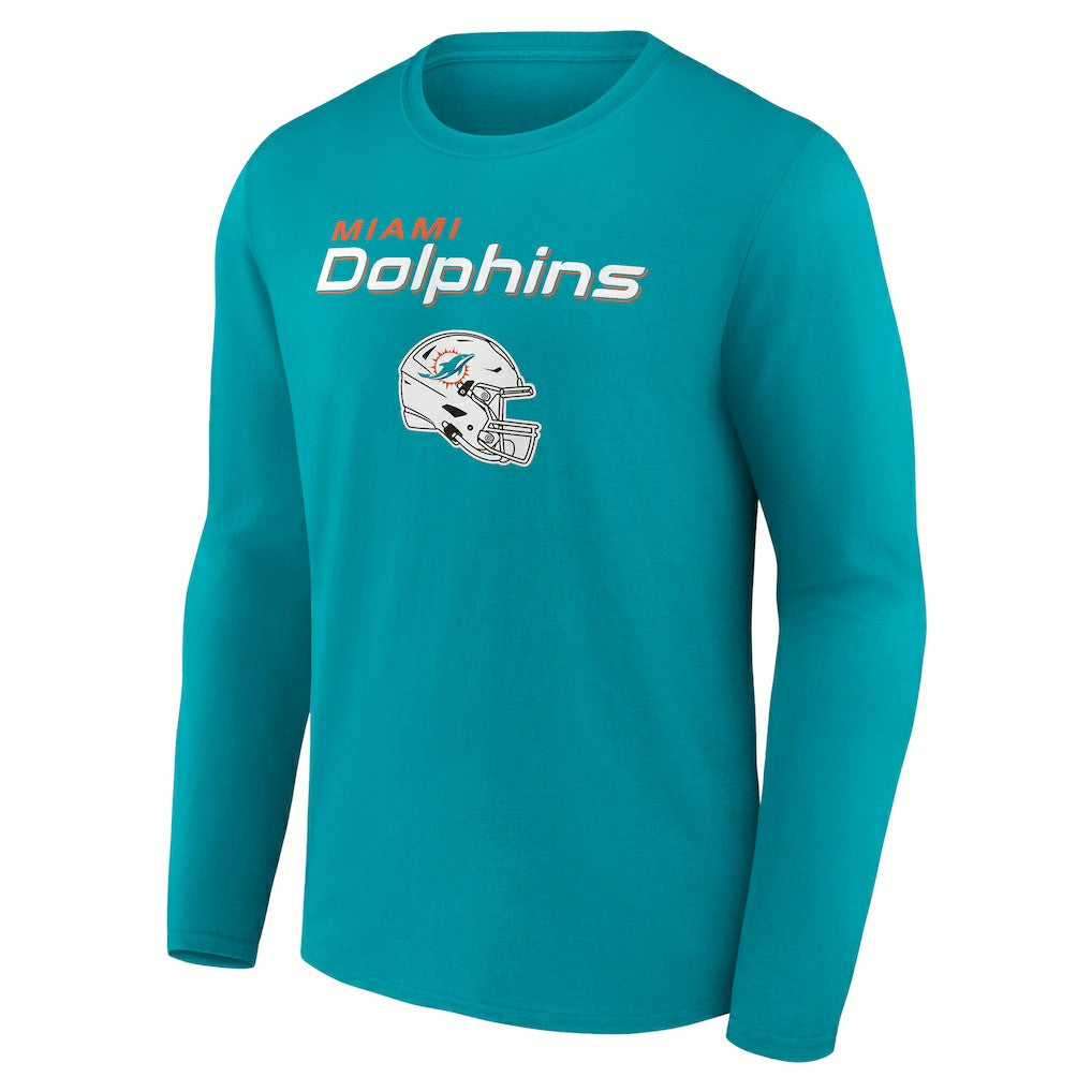 Miami Dolphins Personalized Name & Number Team Wordmark Long Sleeve T-Shirt | NFL Outlet