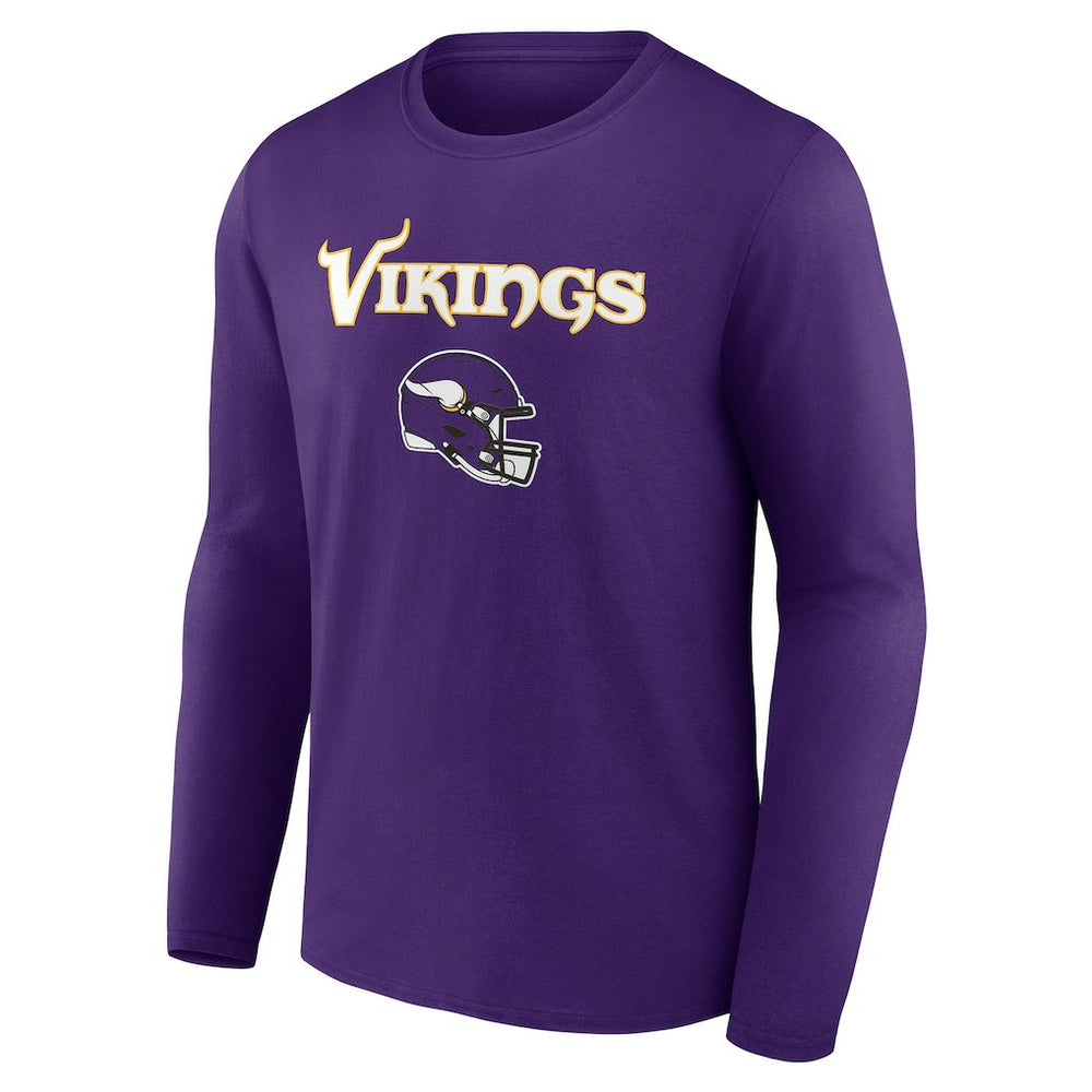 Minnesota Vikings Personalized Name & Number Team Wordmark Long Sleeve T-Shirt | NFL Outlet