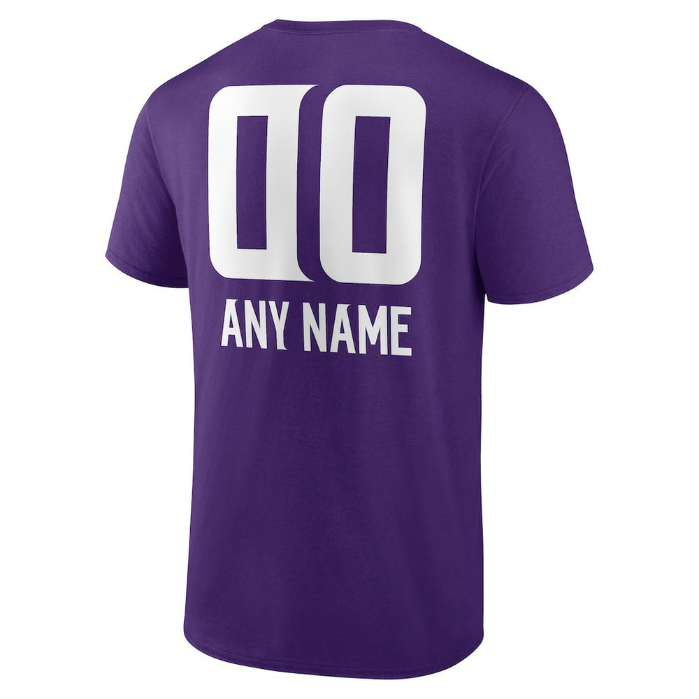 Minnesota Vikings Personalized Name & Number Team Wordmark T-Shirt | NFL Outlet