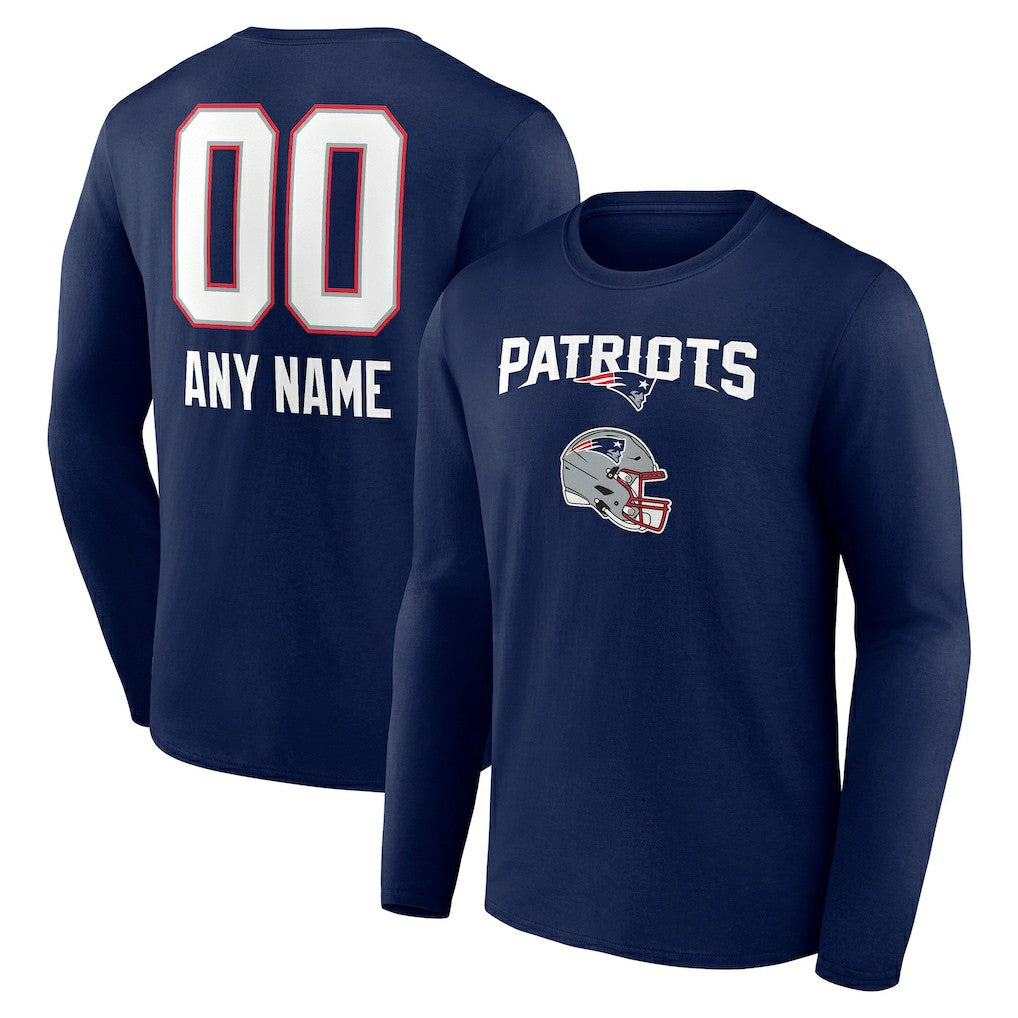 New England Patriots Personalized Name & Number Team Wordmark Long Sleeve T-Shirt | NFL On sale