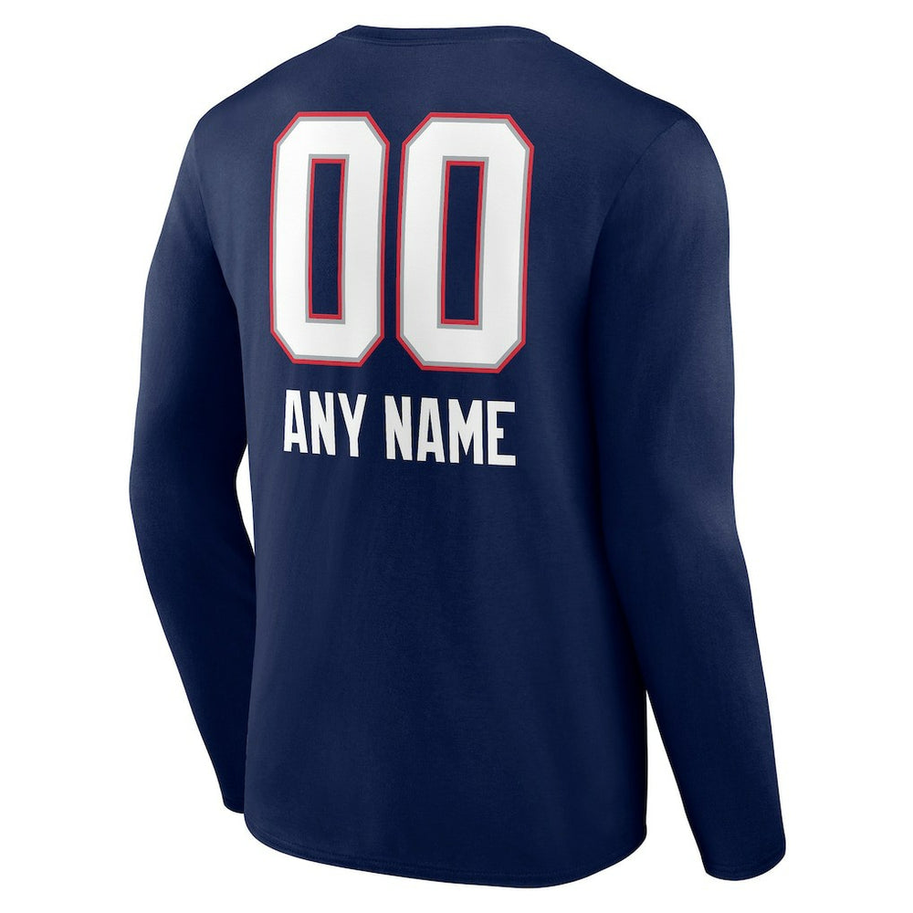 New England Patriots Personalized Name & Number Team Wordmark Long Sleeve T-Shirt | NFL On sale