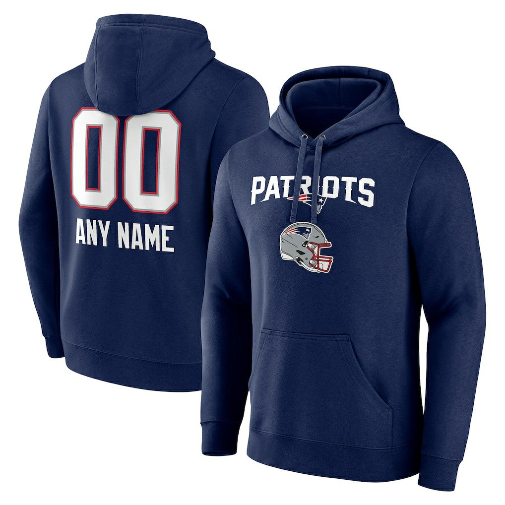 New England Patriots Personalized Name & Number Team Wordmark Pullover Hoodie | NFL US