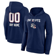 New England Patriots Women's Personalized Name & Number Team Wordmark Pullover Hoodie | NFL US
