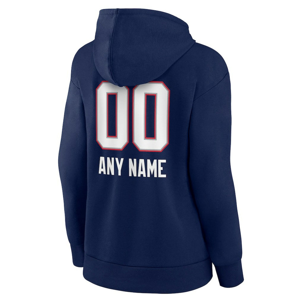 New England Patriots Women's Personalized Name & Number Team Wordmark Pullover Hoodie | NFL US