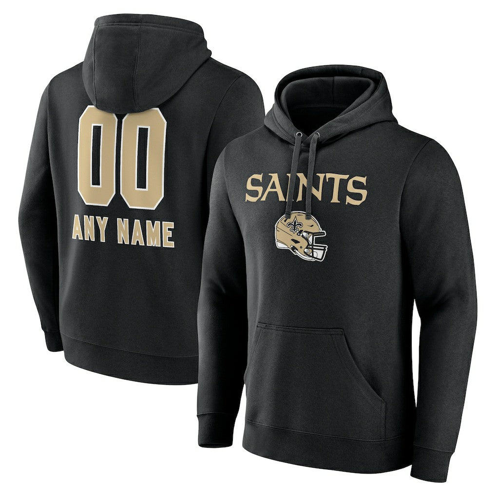 New Orleans Saints Personalized Name & Number Team Wordmark Pullover Hoodie | NFL Hot