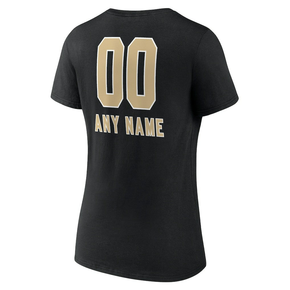 New Orleans Saints Women's Personalized Name & Number Team Wordmark V-Neck T-Shirt | NFL On sale