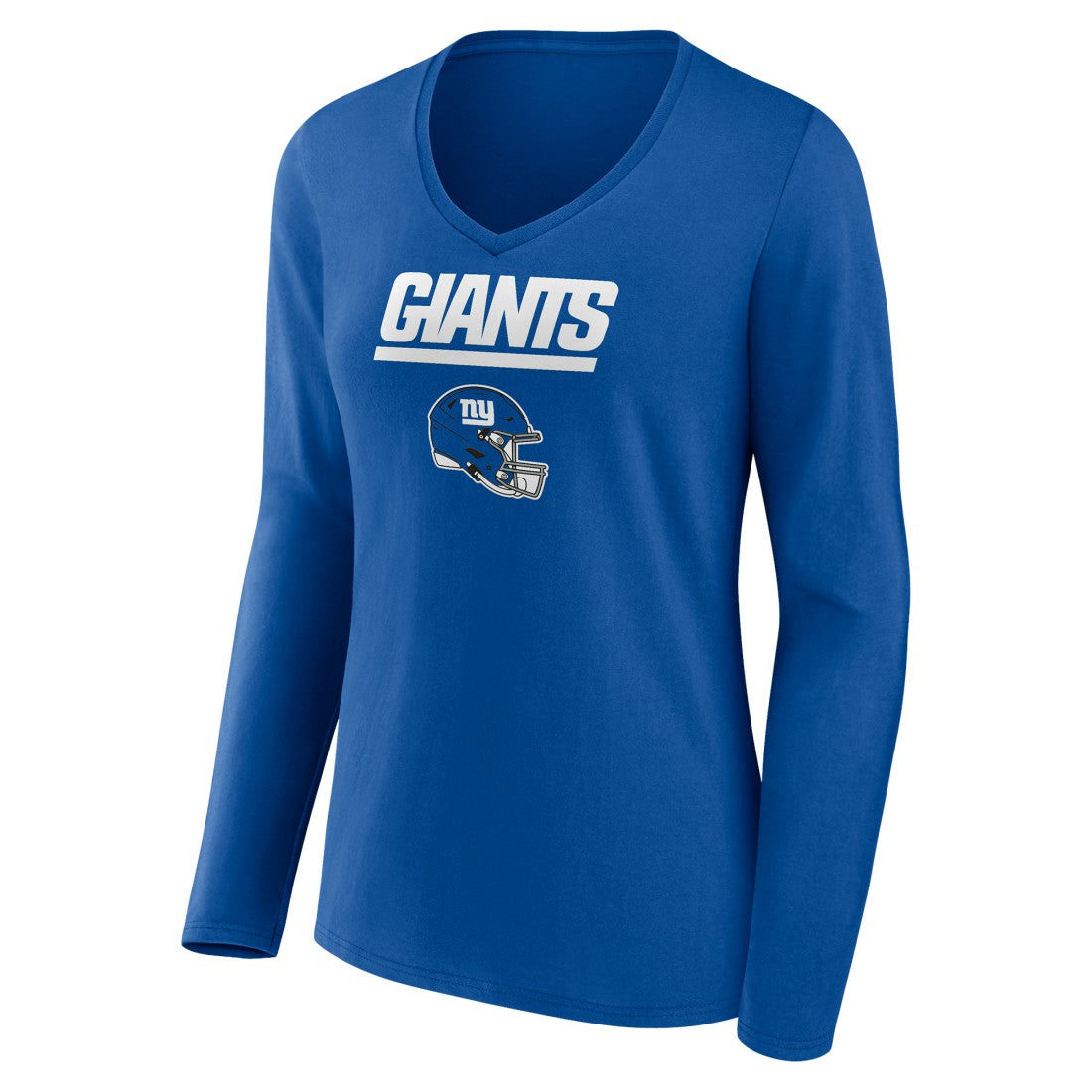 New York Giants Women's Personalized Name & Number Team Wordmark Long Sleeve V-Neck T-Shirt | NFL Online