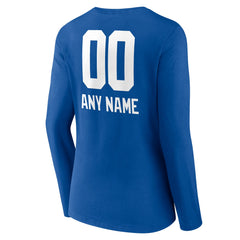 New York Giants Women's Personalized Name & Number Team Wordmark Long Sleeve V-Neck T-Shirt | NFL Online