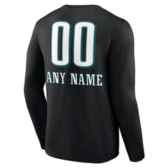 Philadelphia Eagles Personalized Name & Number Team Wordmark Long Sleeve T-Shirt | NFL On sale