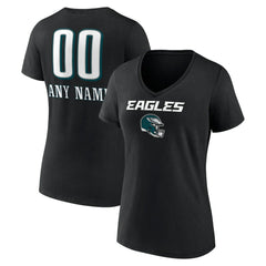 Philadelphia Eagles Women's Personalized Name & Number Team Wordmark V-Neck T-Shirt | NFL US