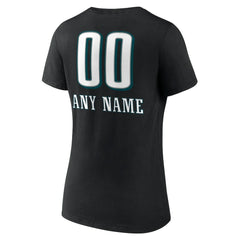 Philadelphia Eagles Women's Personalized Name & Number Team Wordmark V-Neck T-Shirt | NFL US