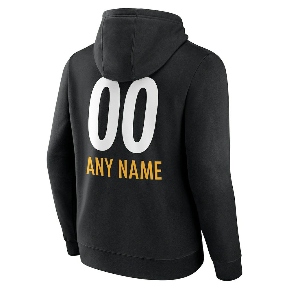 Pittsburgh Steelers Personalized Name & Number Team Wordmark Pullover Hoodie | NFL Discount