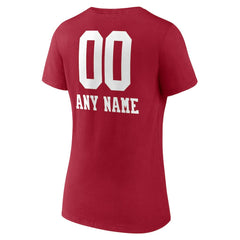San Francisco 49ers Women's Personalized Name & Number Team Wordmark V-Neck T-Shirt | NFL Outlet