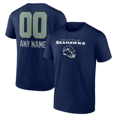 Seattle Seahawks Personalized Name & Number Team Wordmark T-Shirt | NFL New
