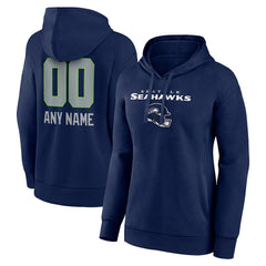 Seattle Seahawks Women's Personalized Name & Number Team Wordmark Pullover Hoodie | NFL Discount