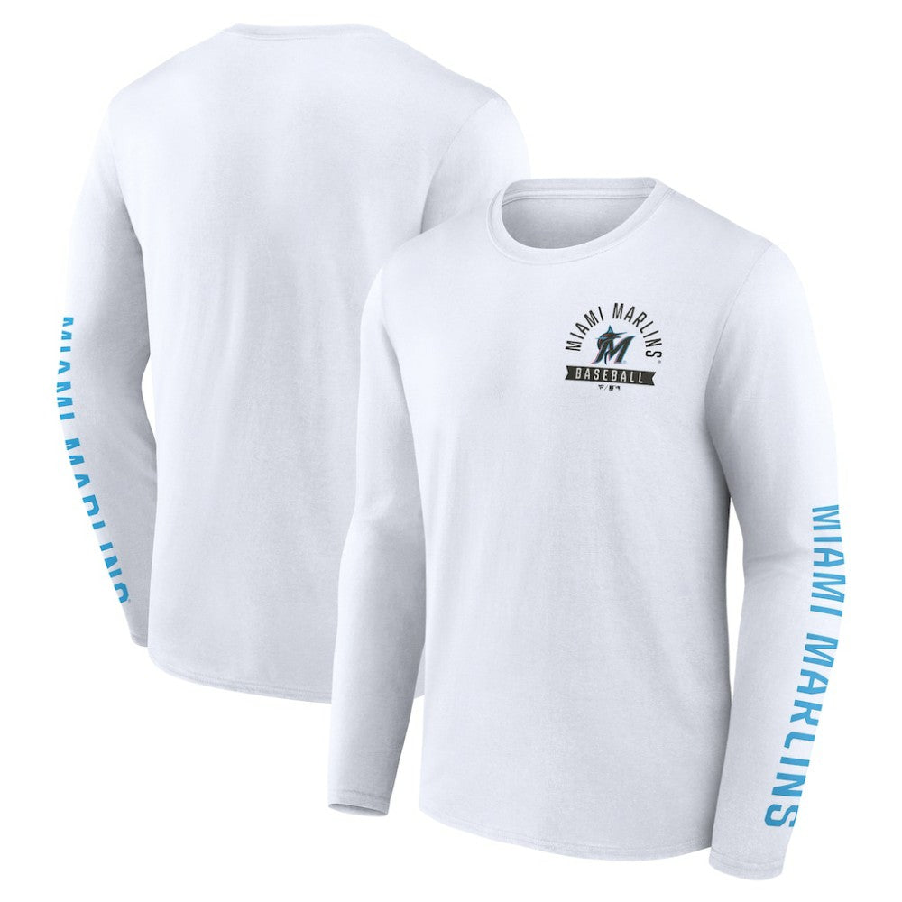 Miami Marlins Fanatics Press Box Long Sleeve T-Shirt - MLB T-shirts