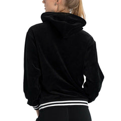 Black Philadelphia 76ers Lusso Women's Nellie Oversized Velour Pullover Hoodie | NBA