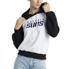 White Phoenix Suns Lusso Women's Marlowe Tri-Blend Raglan Pullover Hoodie | NBA