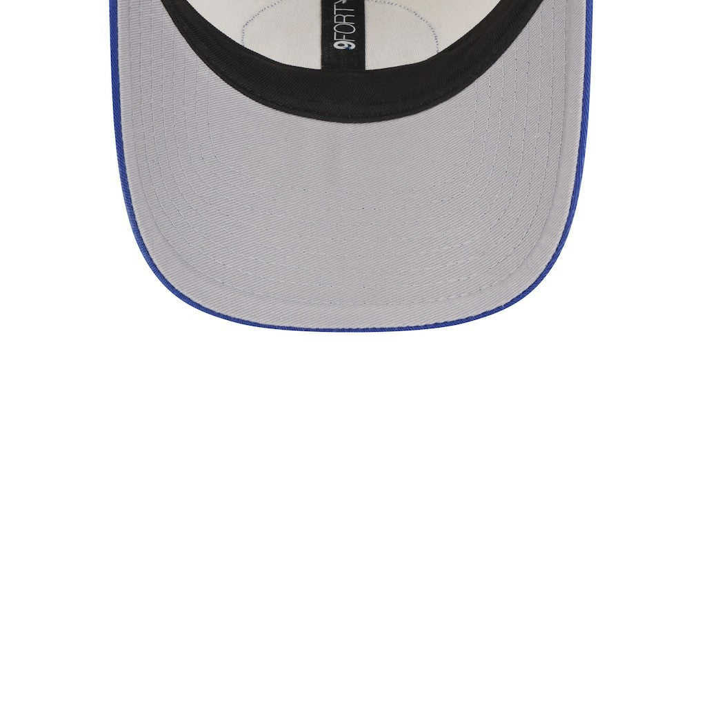 Khaki/Royal Golden State Warriors Throwback Patch Trucker 9FORTY Adjustable Hat sale | NBA