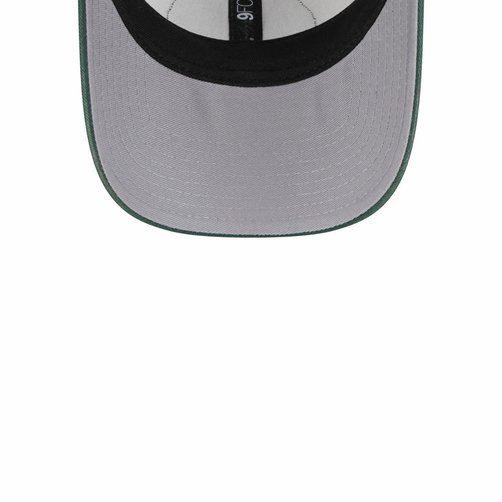 Khaki/Hunter Green Milwaukee Bucks Throwback Patch Trucker 9FORTY Adjustable Hat | NBA