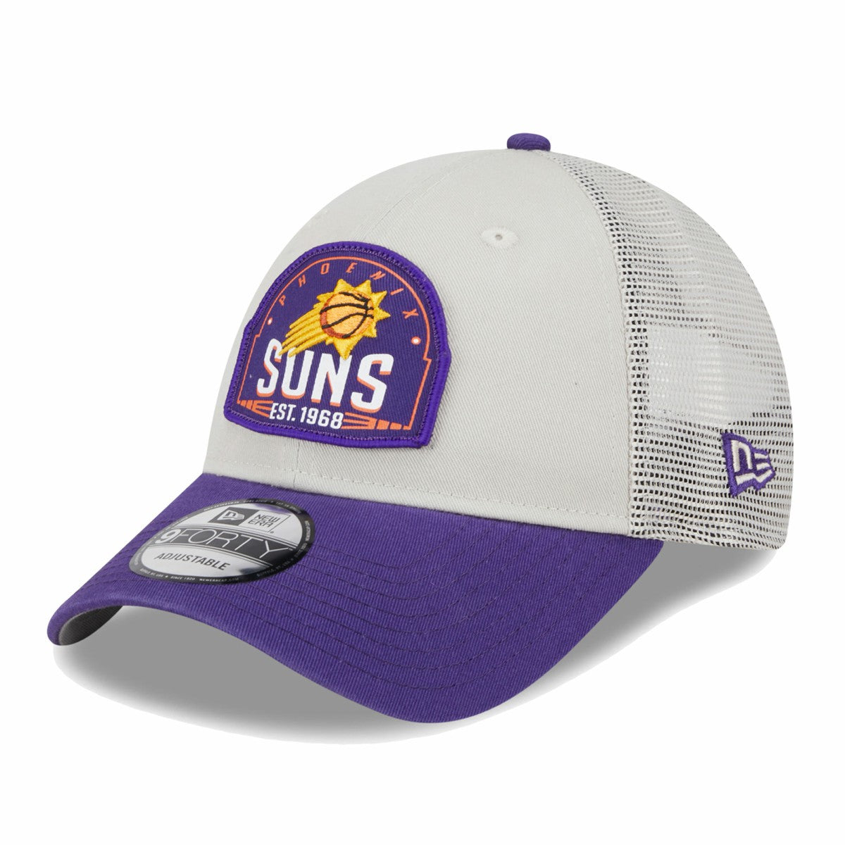 Khaki/Purple Phoenix Suns Throwback Patch Trucker 9FORTY Adjustable Hat | NBA