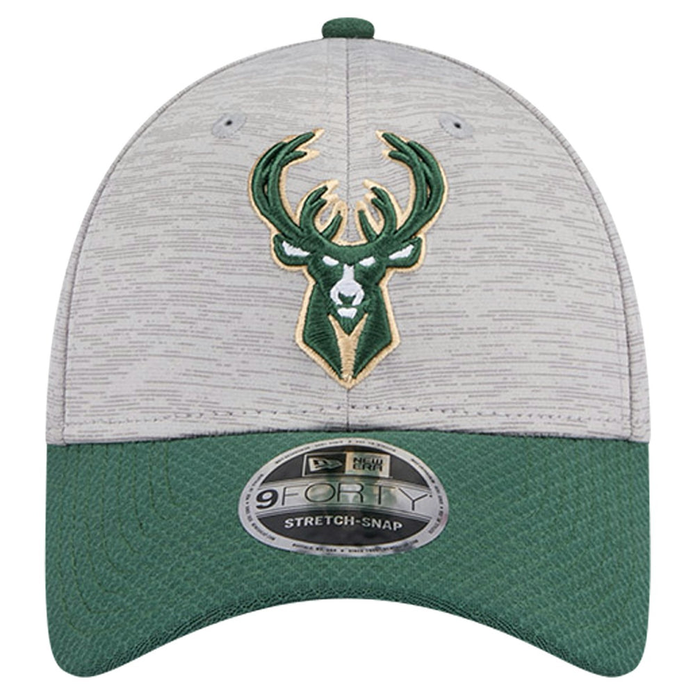 Heather Gray/Hunter Green Milwaukee Bucks Active Digi-Tech Two-Tone 9FORTY Adjustable Hat | NBA