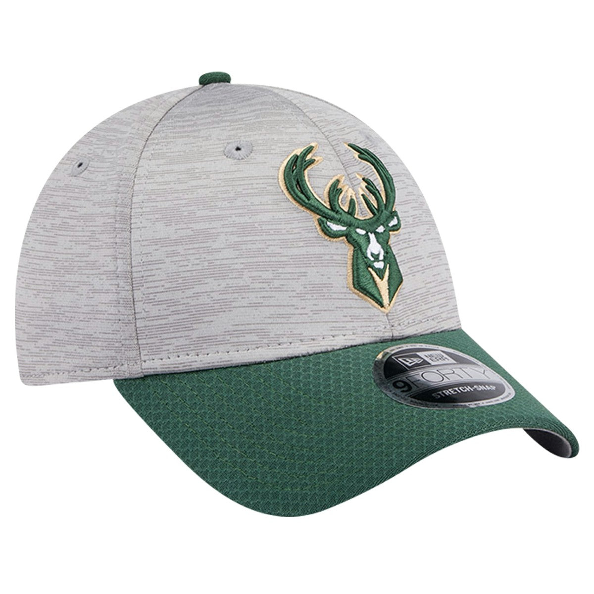 Heather Gray/Hunter Green Milwaukee Bucks Active Digi-Tech Two-Tone 9FORTY Adjustable Hat | NBA