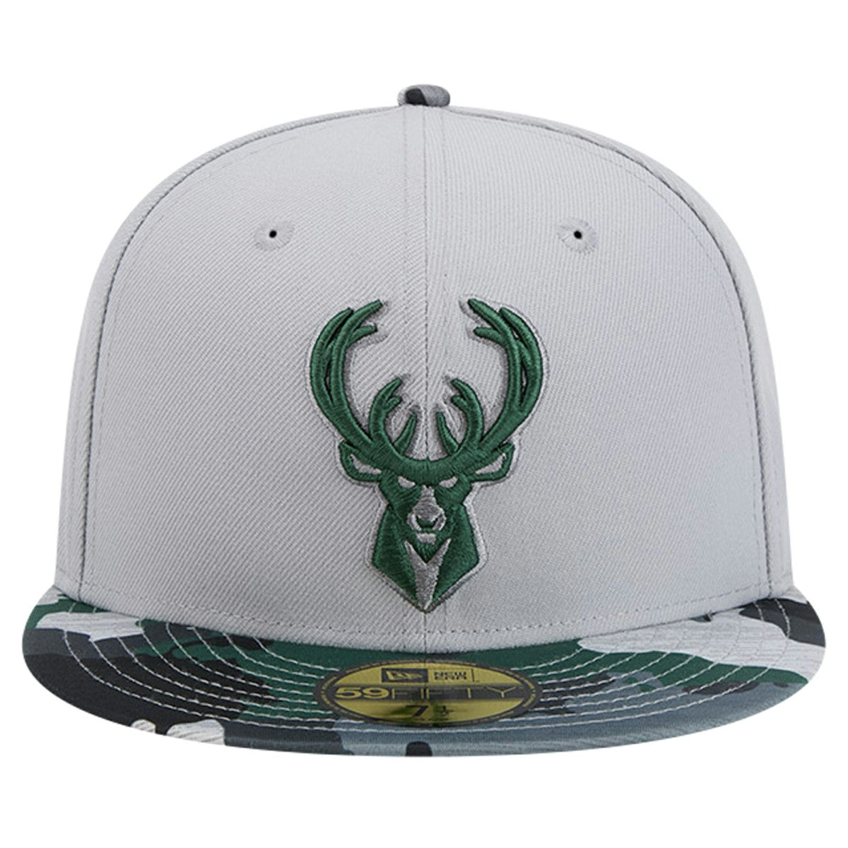 Gray Milwaukee Bucks Active Color Camo Visor 59FIFTY Fitted Hat | NBA