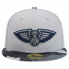 Gray New Orleans Pelicans Active Color Camo Visor 59FIFTY Fitted Hat | NBA