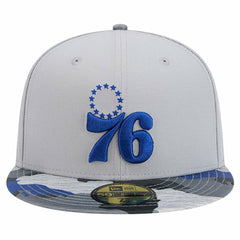Gray Philadelphia 76ers Active Color Camo Visor 59FIFTY Fitted Hat | NBA