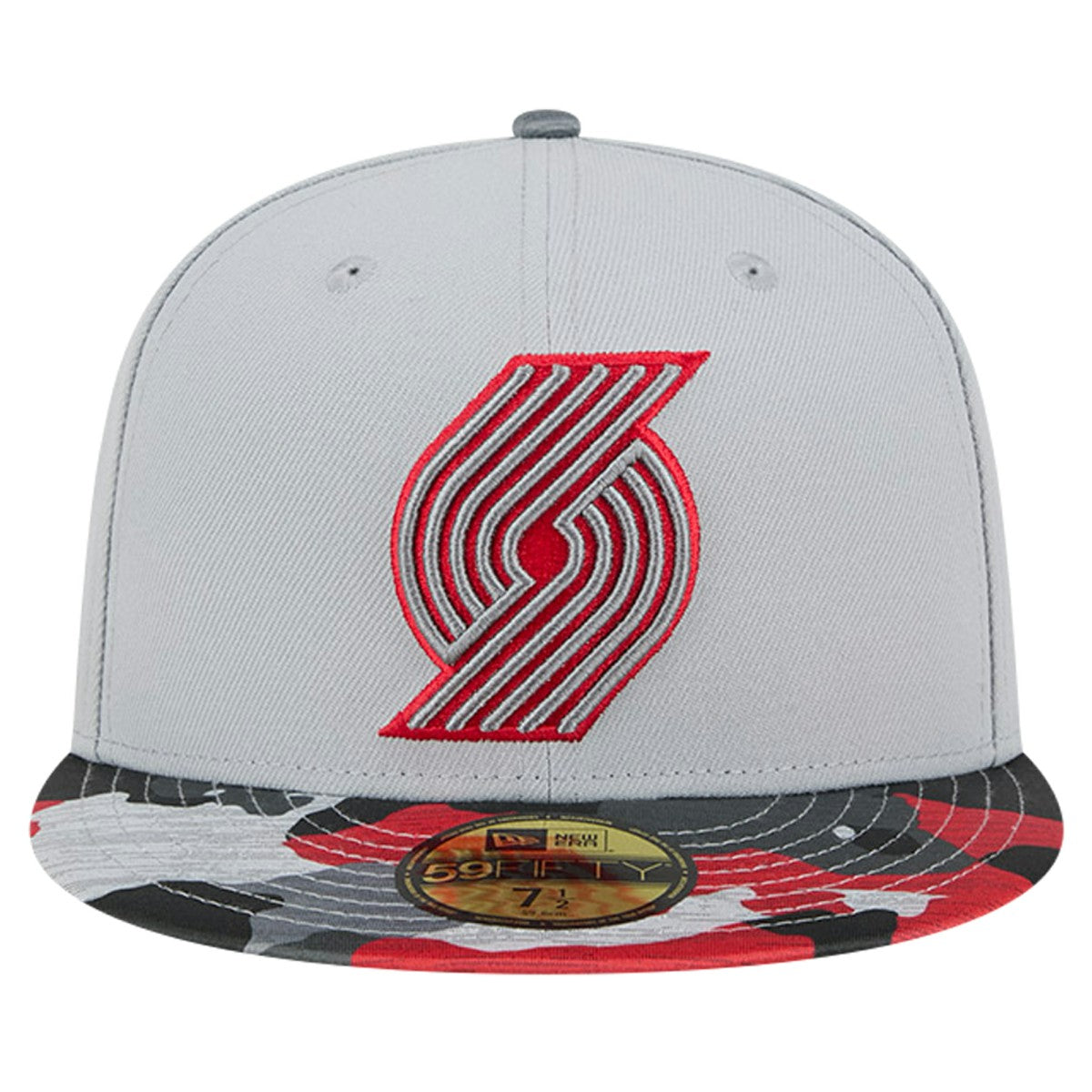 Gray Portland Trail Blazers Active Color Camo Visor 59FIFTY Fitted Hat | NBA
