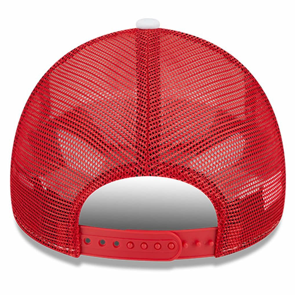 White/Red Atlanta Hawks Court Sport Foam A-Frame 9FORTY Adjustable Trucker Hat | NBA