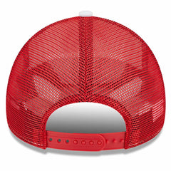 White/Red Atlanta Hawks Court Sport Foam A-Frame 9FORTY Adjustable Trucker Hat | NBA