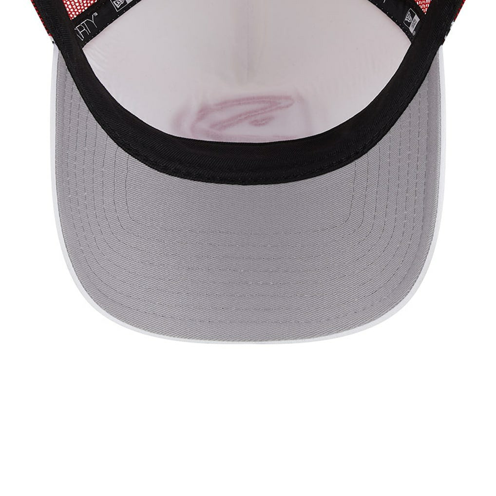 White/Red Atlanta Hawks Court Sport Foam A-Frame 9FORTY Adjustable Trucker Hat | NBA