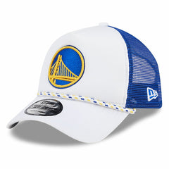 White/Royal Golden State Warriors Court Sport Foam A-Frame 9FORTY Adjustable Trucker Hat sale | NBA