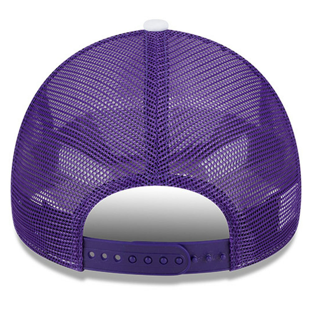 White/Purple Los Angeles Lakers Court Sport Foam A-Frame 9FORTY Adjustable Trucker Hat | NBA
