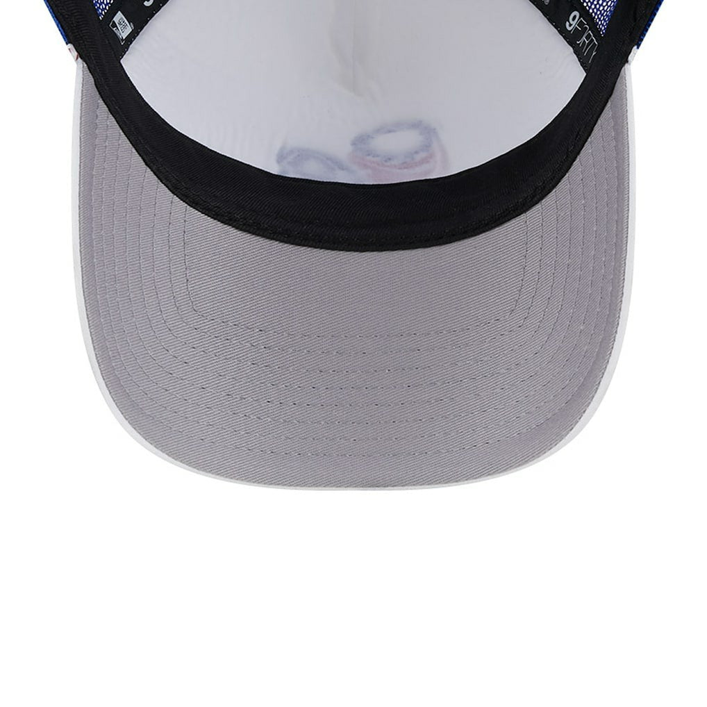 White/Royal Philadelphia 76ers Court Sport Foam A-Frame 9FORTY Adjustable Trucker Hat | NBA