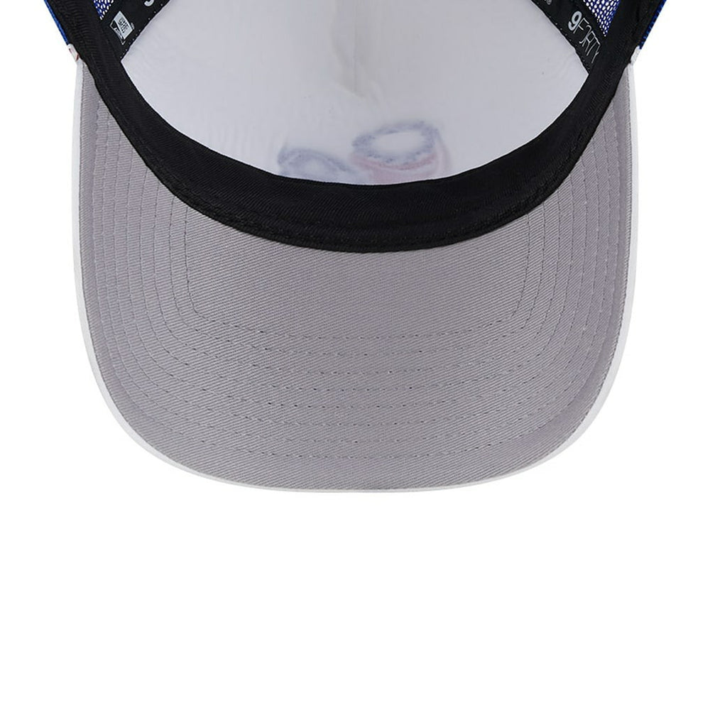 White/Royal Philadelphia 76ers Court Sport Foam A-Frame 9FORTY Adjustable Trucker Hat | NBA