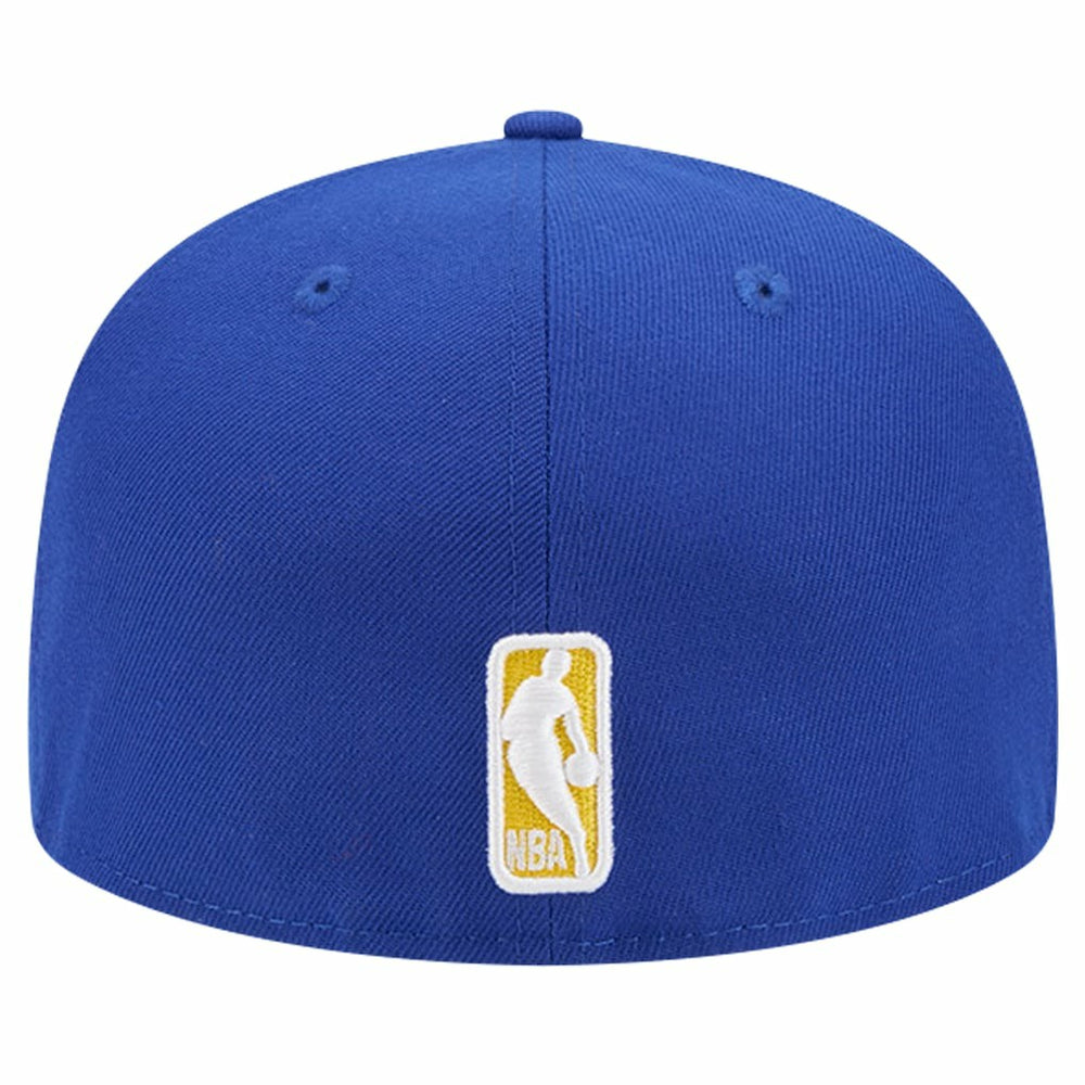 Royal Golden State Warriors Court Sport Leather Applique 59FIFTY Fitted Hat sale | NBA