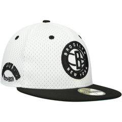 White/Black Brooklyn Nets Throwback 2Tone 59FIFTY Fitted Hat | NBA
