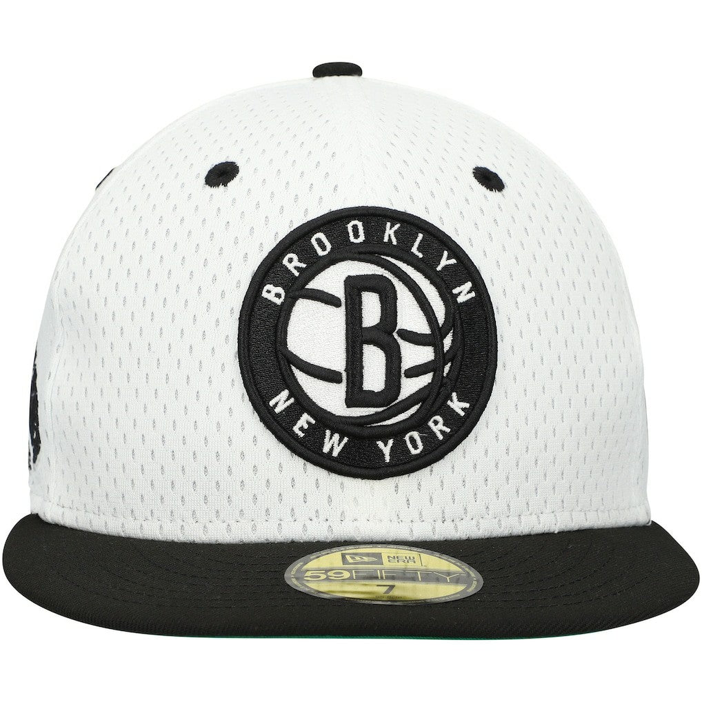 White/Black Brooklyn Nets Throwback 2Tone 59FIFTY Fitted Hat | NBA