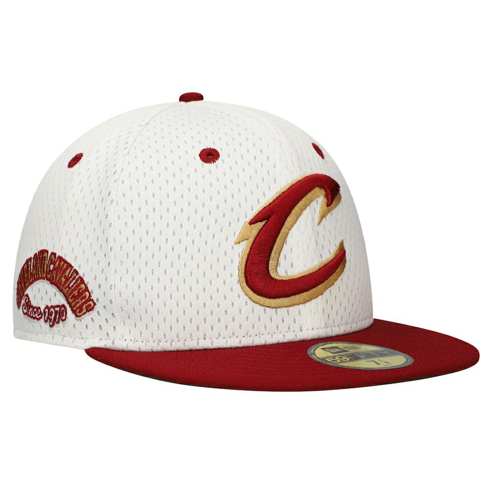 White/Wine Cleveland Cavaliers Throwback 2Tone 59FIFTY Fitted Hat sale | NBA