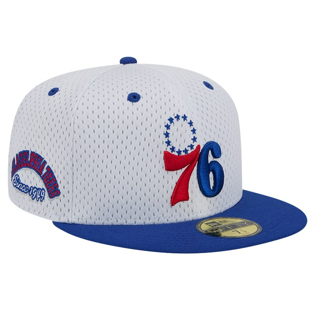 White/Royal Philadelphia 76ers Throwback 2Tone 59FIFTY Fitted Hat | NBA