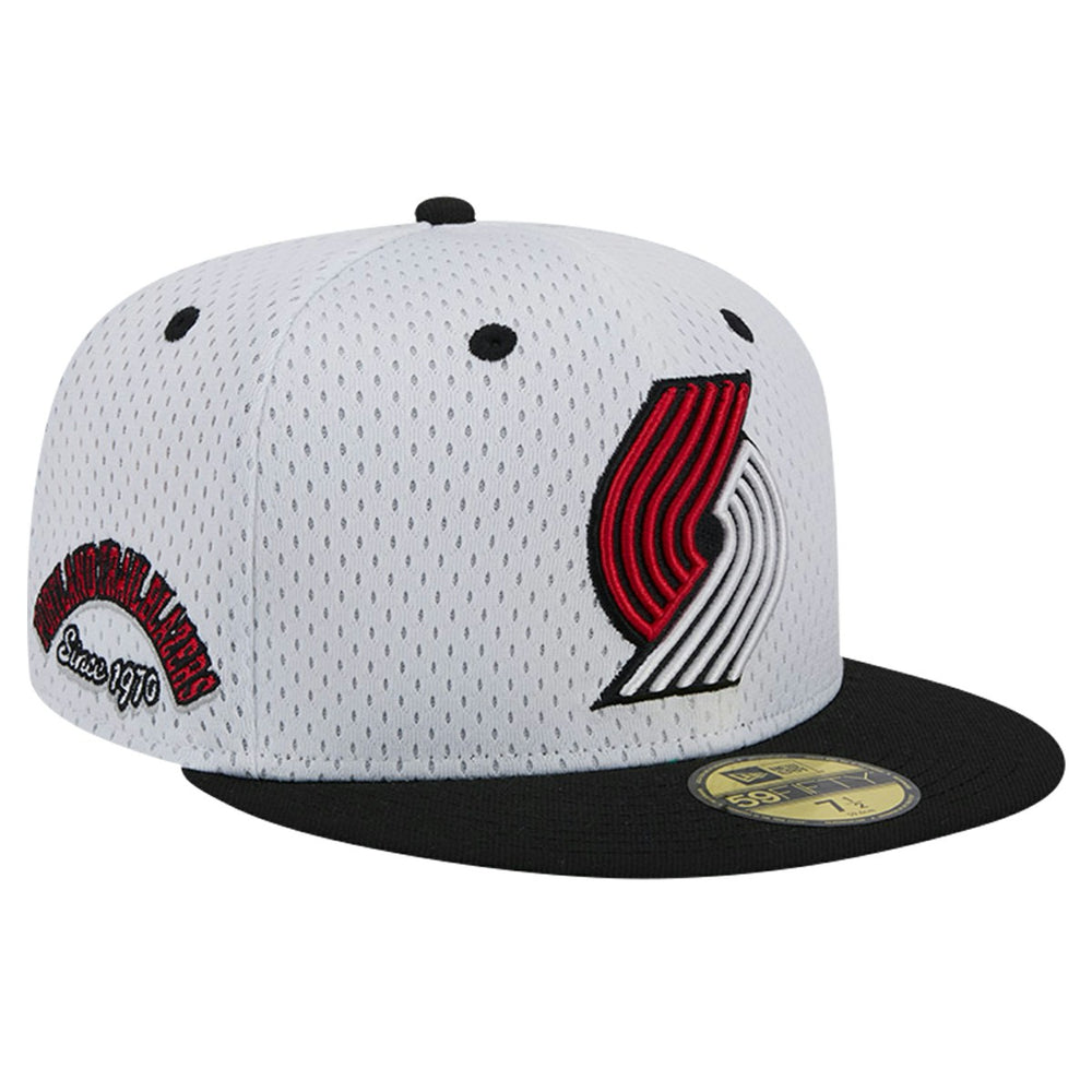 White/Black Portland Trail Blazers Throwback 2Tone 59FIFTY Fitted Hat | NBA