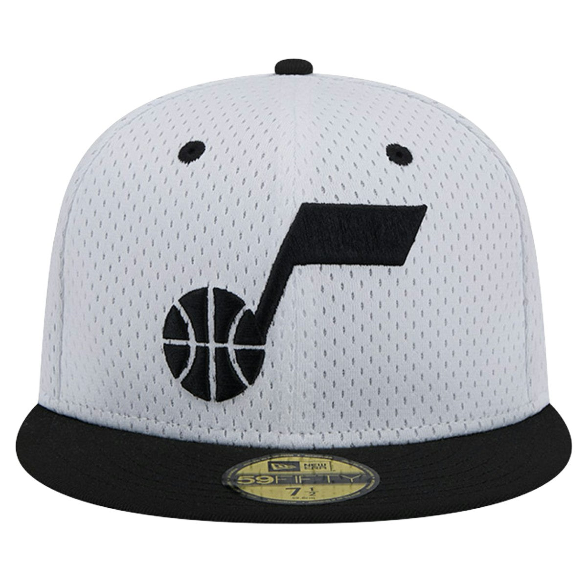 White/Black Utah Jazz Throwback 2Tone 59FIFTY Fitted Hat | NBA