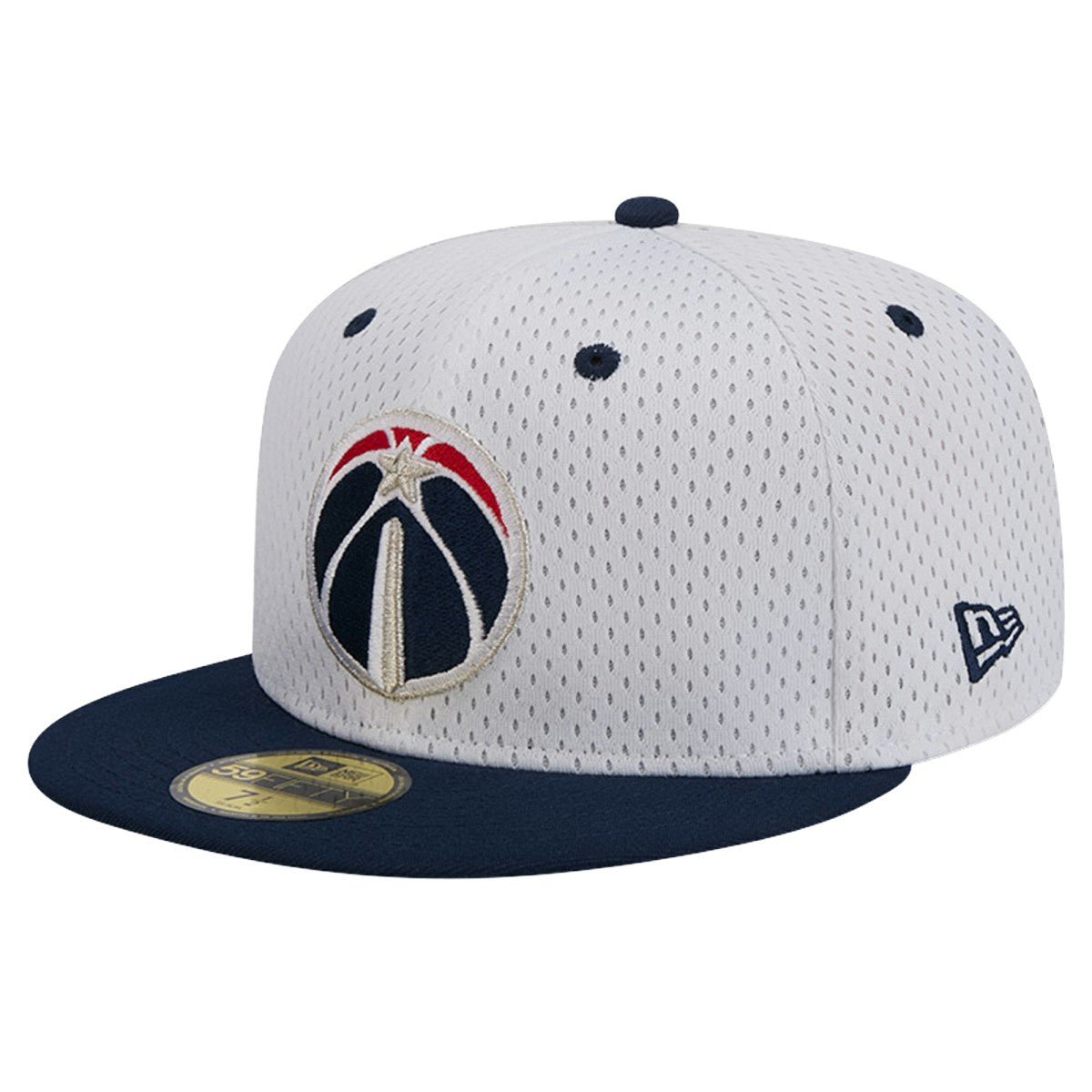 White/Navy Washington Wizards Throwback 2Tone 59FIFTY Fitted Hat | NBA