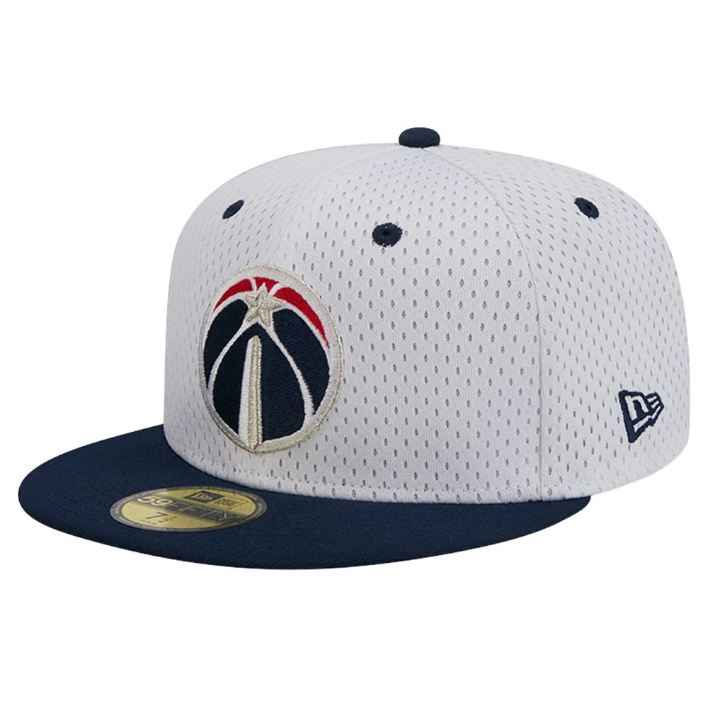 White/Navy Washington Wizards Throwback 2Tone 59FIFTY Fitted Hat | NBA