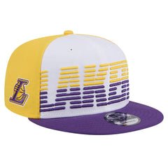 White/Purple Los Angeles Lakers Throwback Gradient Tech Font 9FIFTY Snapback Hat | NBA